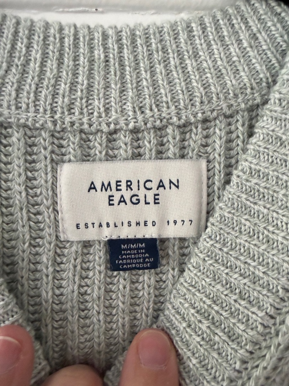 American Eagle Outfitters Sage Ribbed Crewneck Sweater